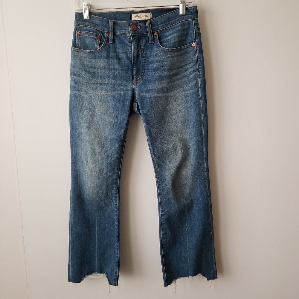 madewell womens cali demi-boot jeans destructed-hem‎ size 26
